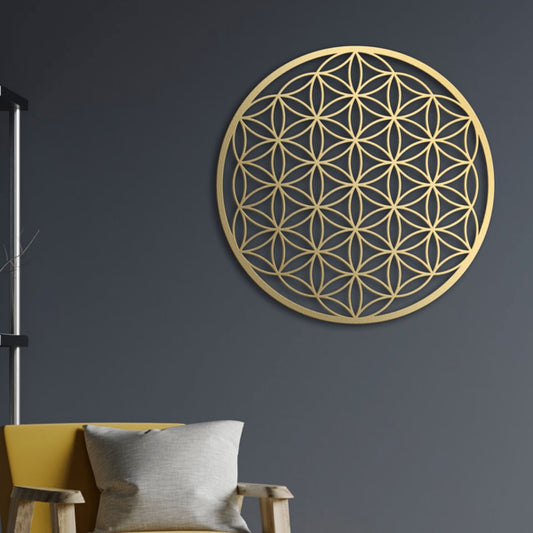 Flower of Life Metal Wall Art Lotus Floral Wall Decor