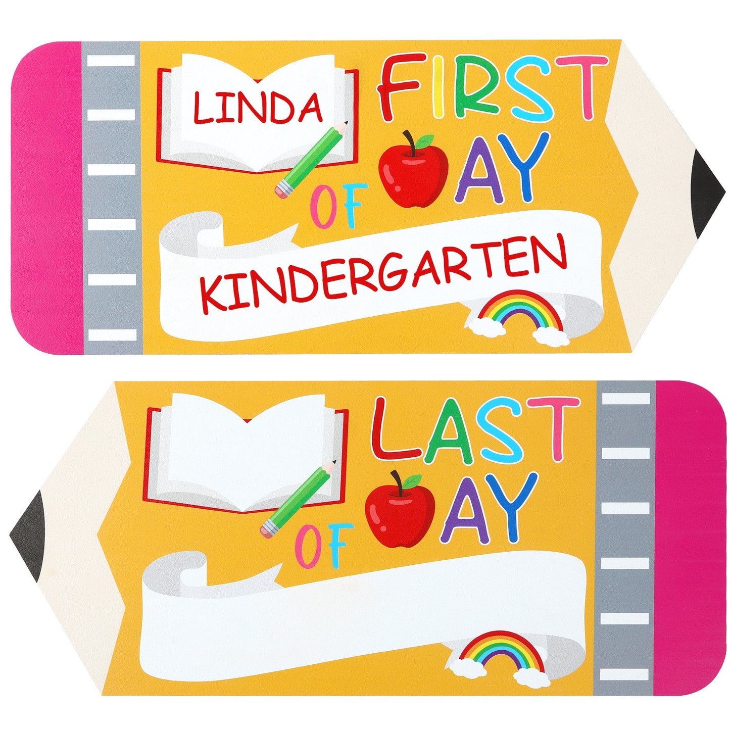First & Last Day of School Board Sign – Double-Sided Pencil Chalkboard for Kindergarten & Preschool