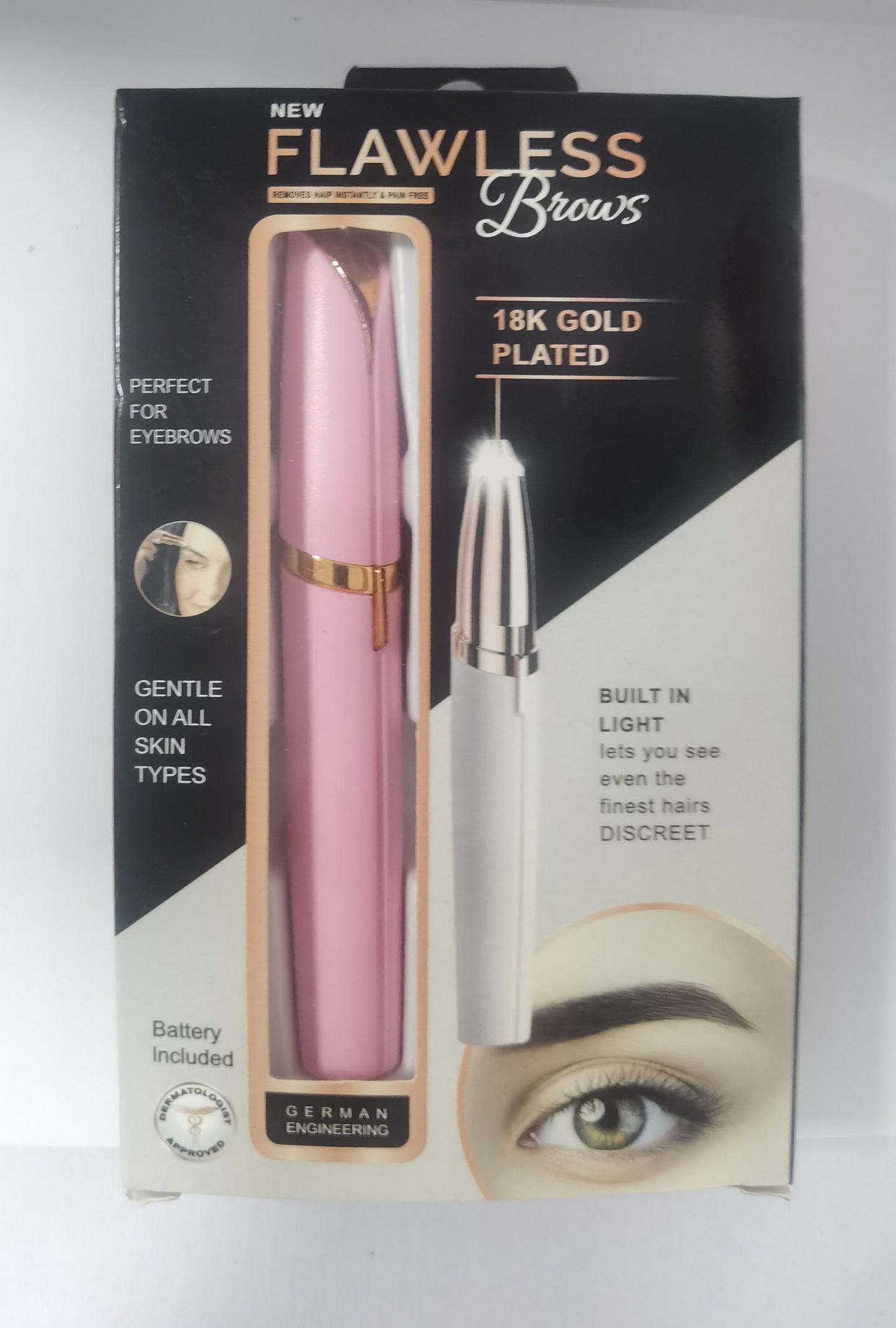 Mini Electric Eyebrow & Facial Hair Trimmer with LED Light – Painless