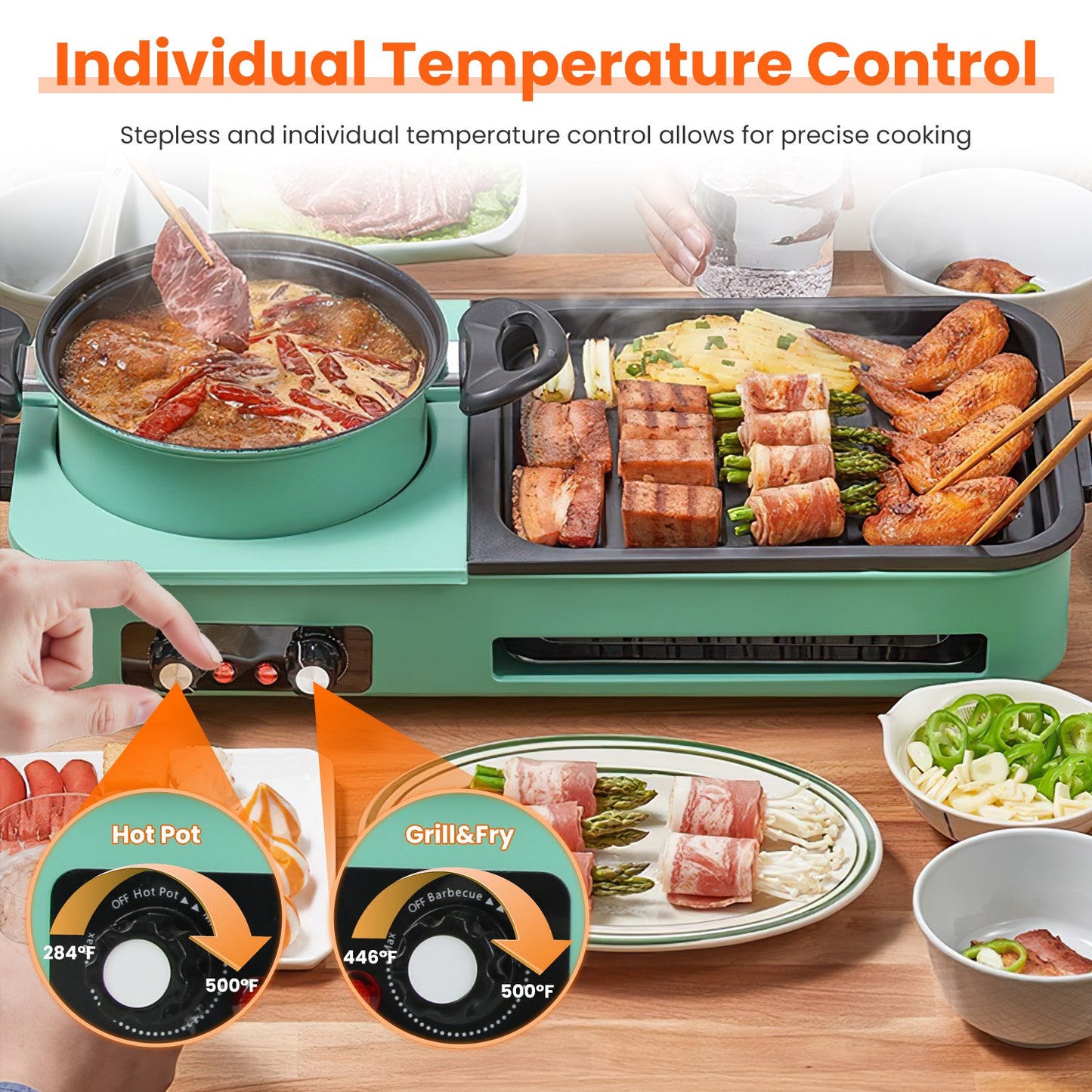 3-in-1 Electric Hot Pot with Grill 1600W – Smokeless Korean BBQ & Shabu Shabu Combo