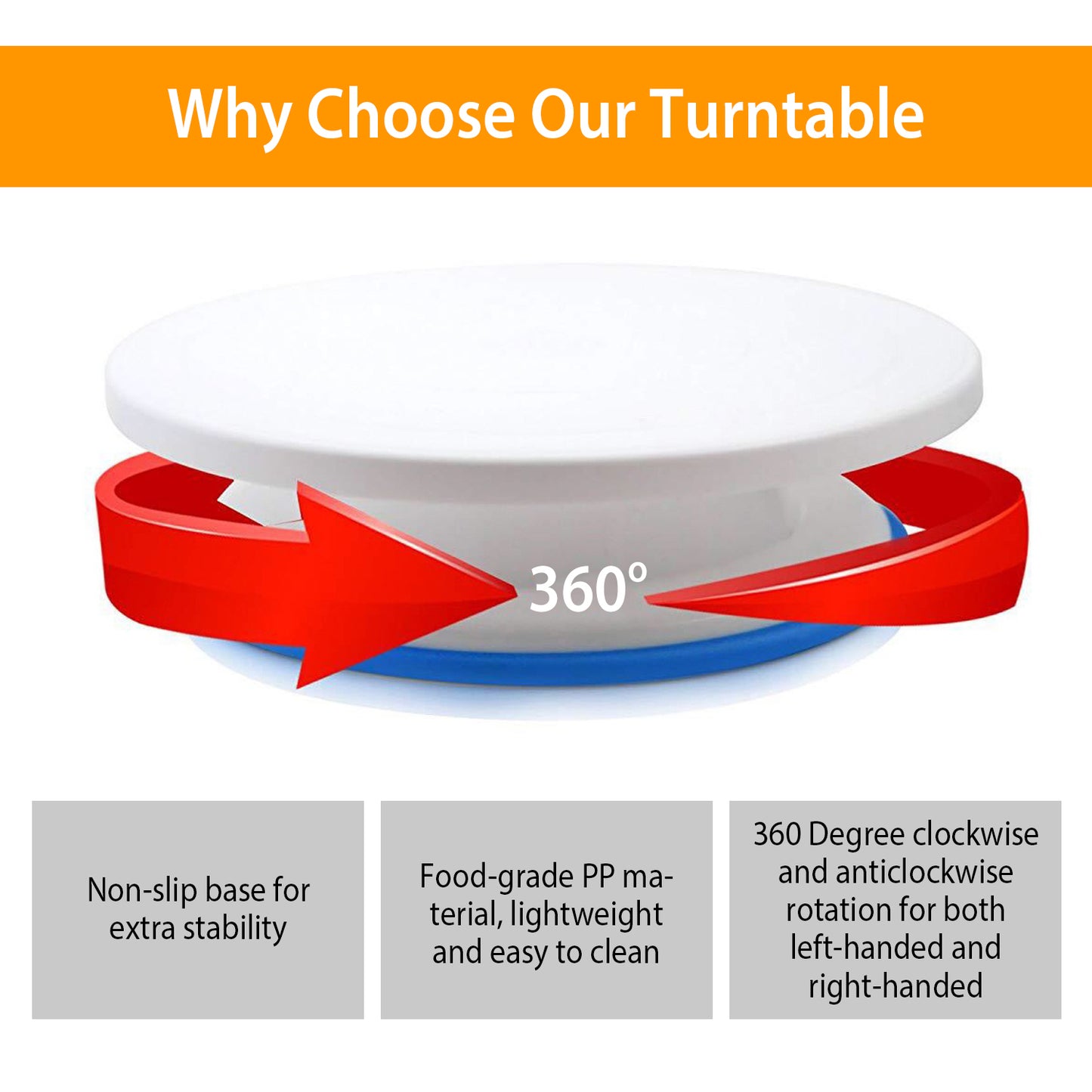11in Rotating Cake Turntable with 108-Piece Decorating Kit