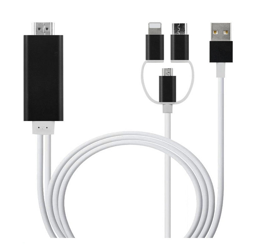 Type-C to HDMI 3-in-1 Mobile Phone Projection Cable | HD Screen Mirroring Adapter