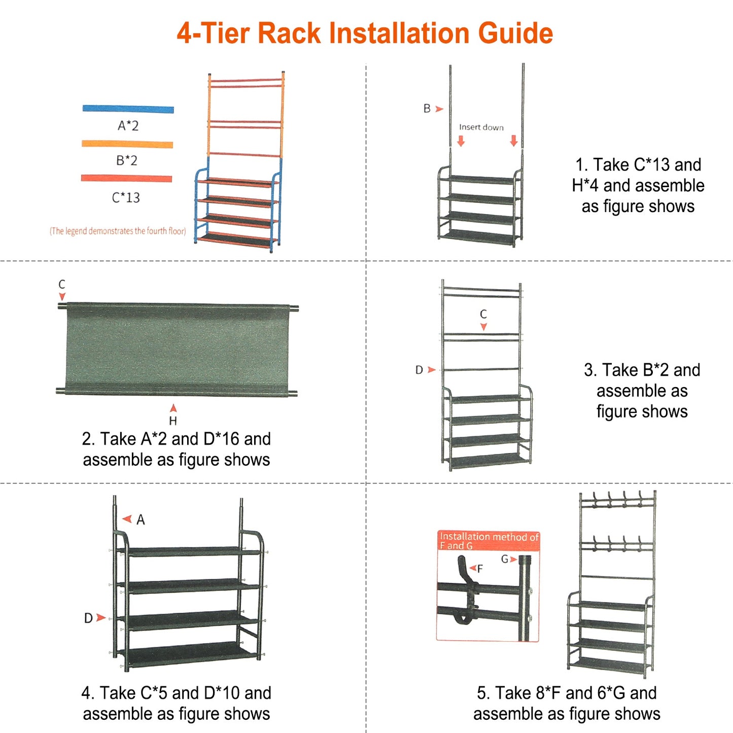 5-Tier Entryway Coat & Hat Rack with Shoe Storage – Freestanding Hall Tree Organizer