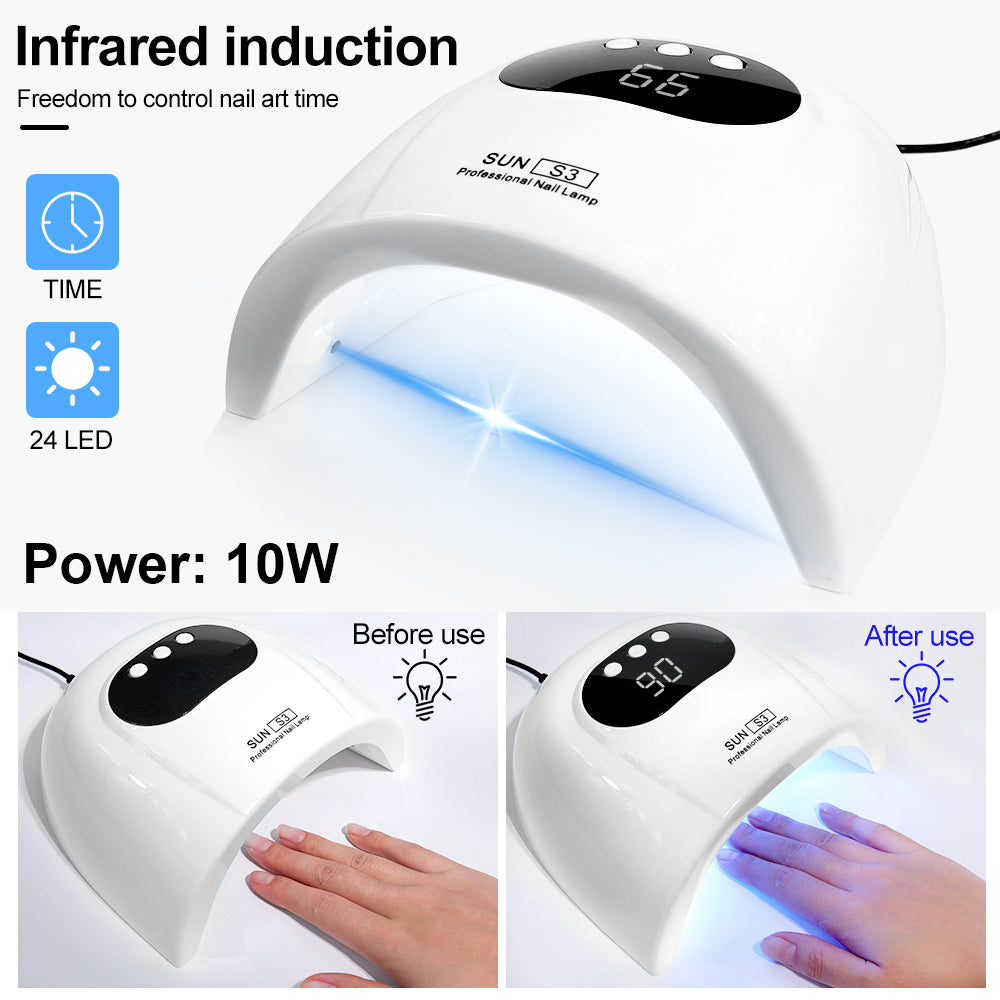 UV LED Nail Lamp With 3 Timers, Smart Sensor & LCD Display for Gel Nails