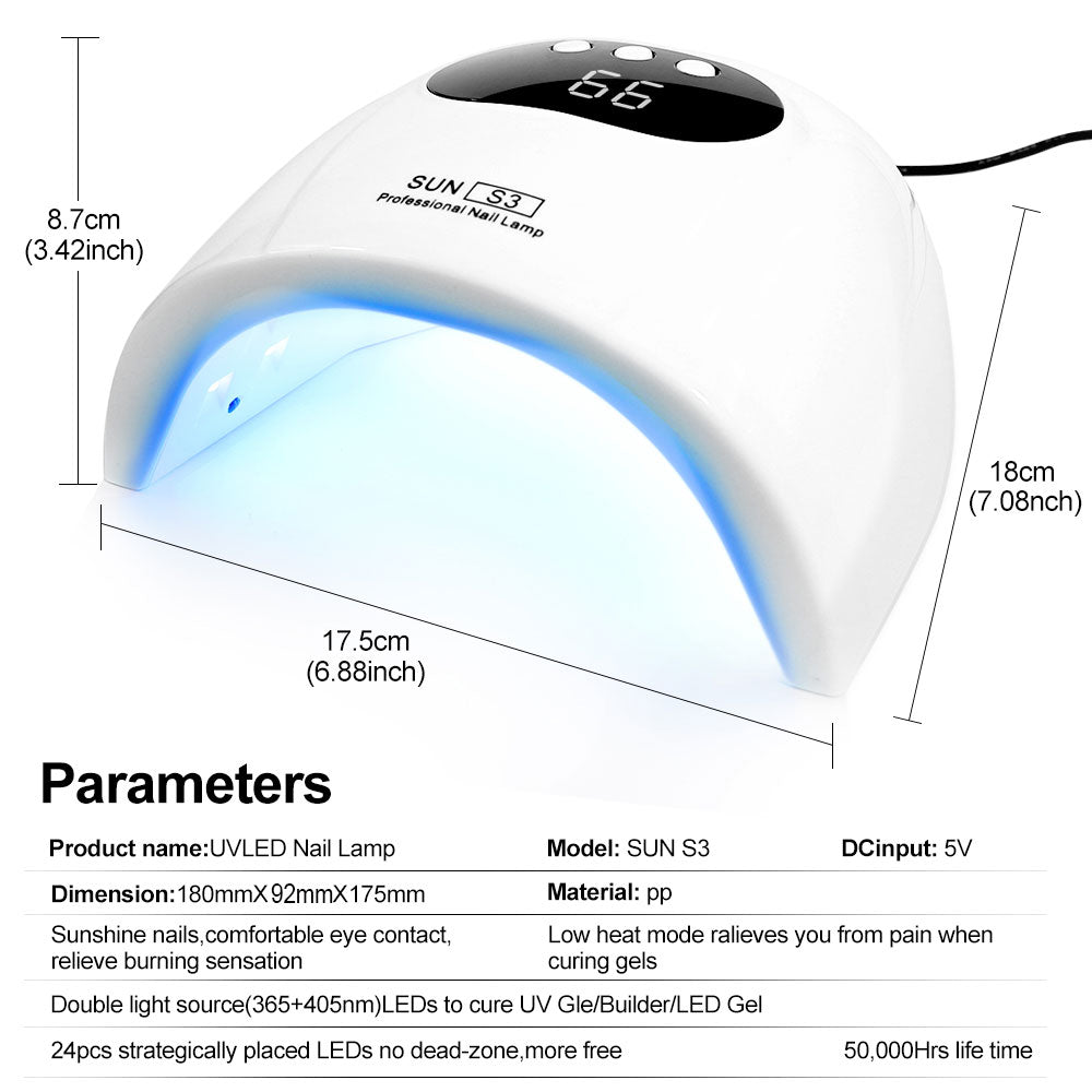 UV LED Nail Lamp With 3 Timers, Smart Sensor & LCD Display for Gel Nails