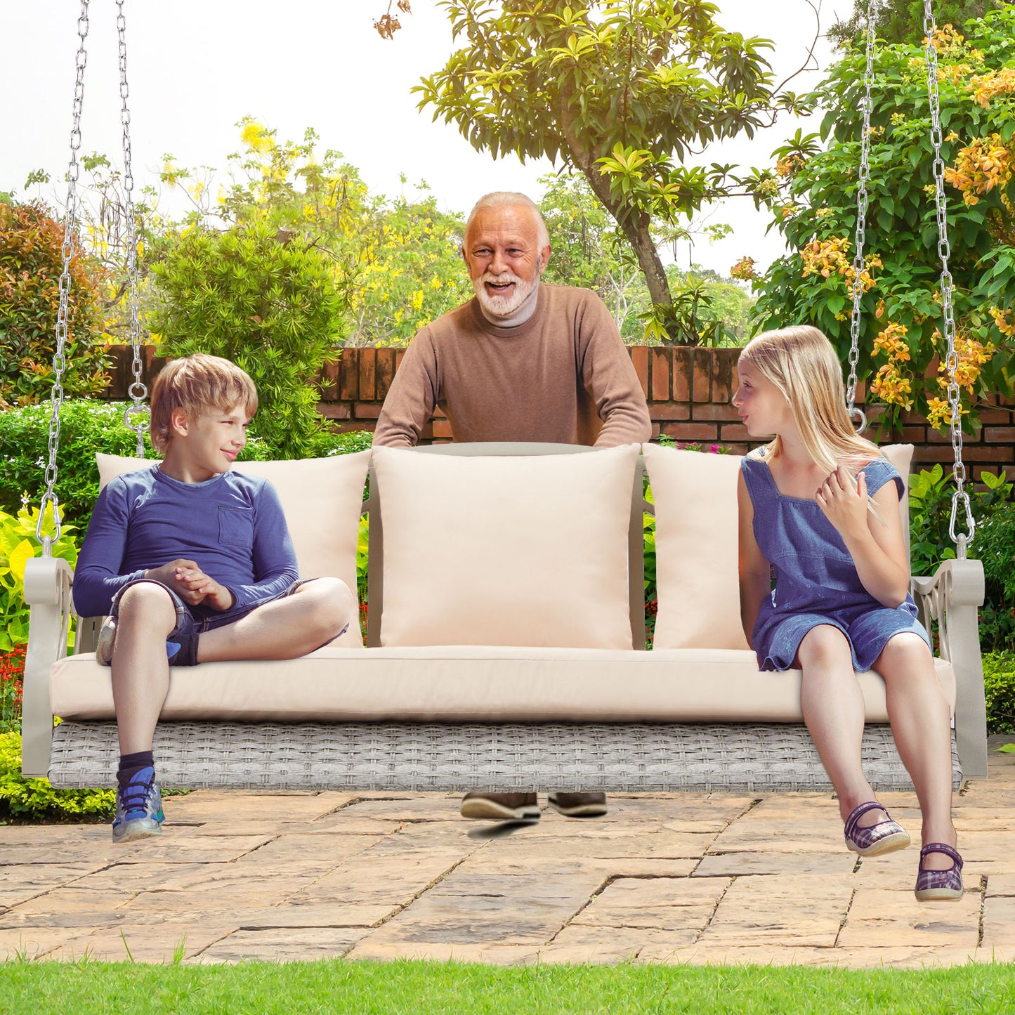 Porch Swing Basket – Outdoor Hanging Chair for Relaxation
