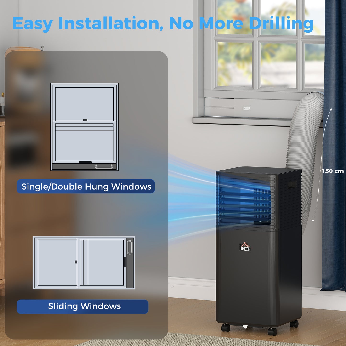 10000 BTU Portable Air Conditioner with Dehumidifier & Remote