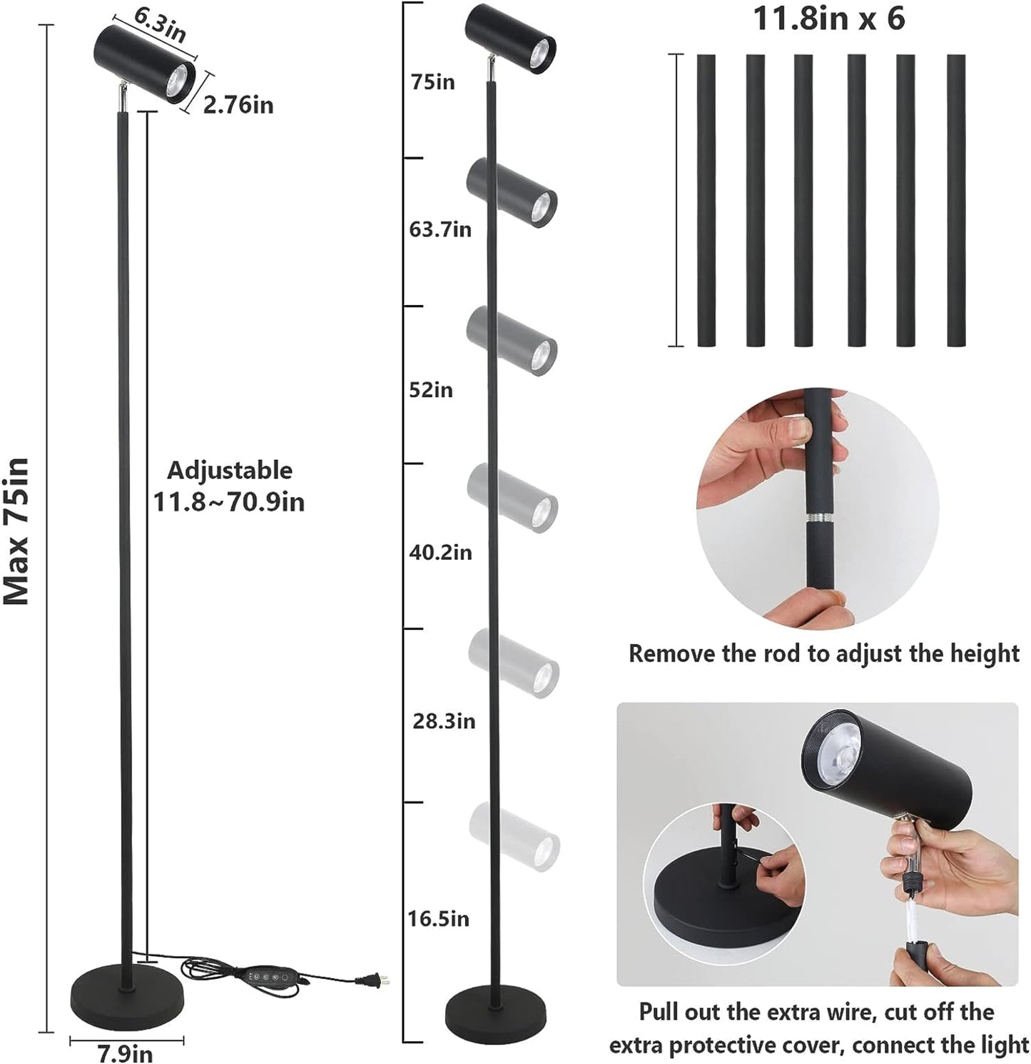 Full Spectrum Indoor Plant Grow Light Stand 20W COB LED