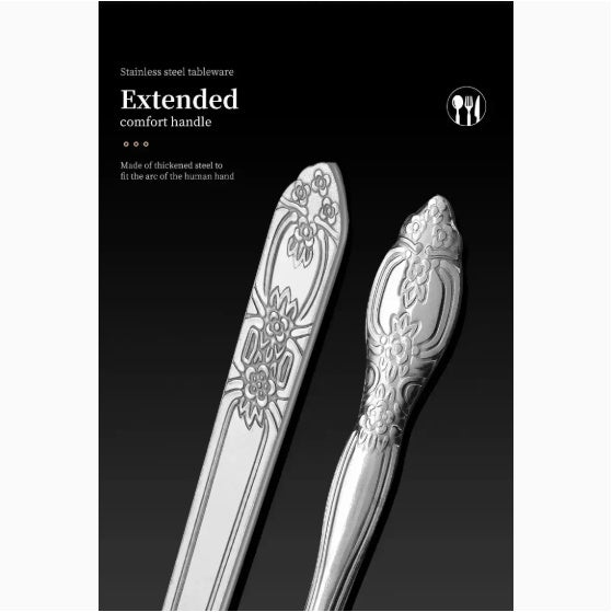 Deluxe Premium Stainless Steel Cutlery Set – 4-Piece Flatware Service for Home