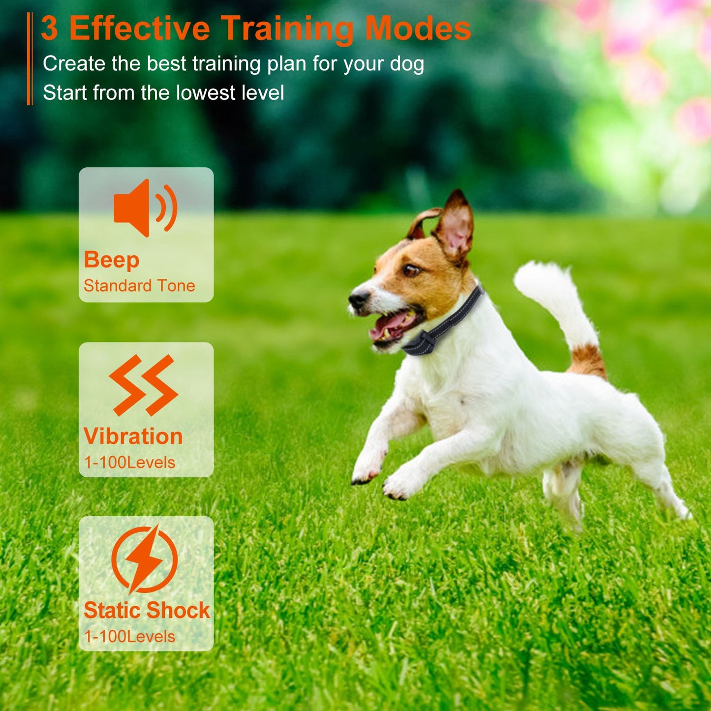 3280FT Dog Training Collar IP67 Waterproof Rechargeable Pet Trainer Beep, Vibration & Shock 3 Channels with Flashlight – Collar or Receiver Only