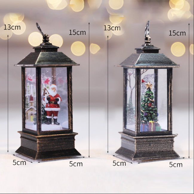 Christmas Simulation LED Flame Oil Lamp – Vintage Flickering Flameless Lantern Light for Holiday Home Decor