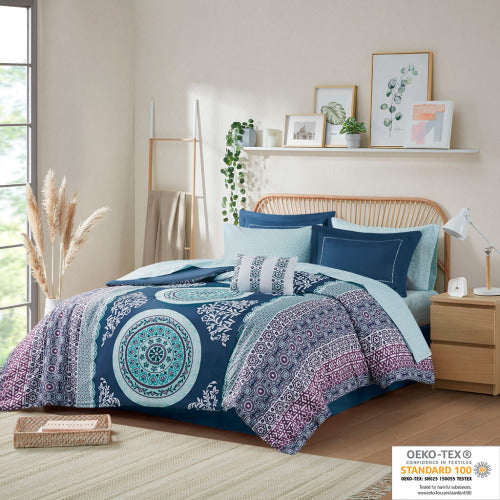 Queen Boho Comforter Set with Bed Sheets – Stylish Bedding Collection