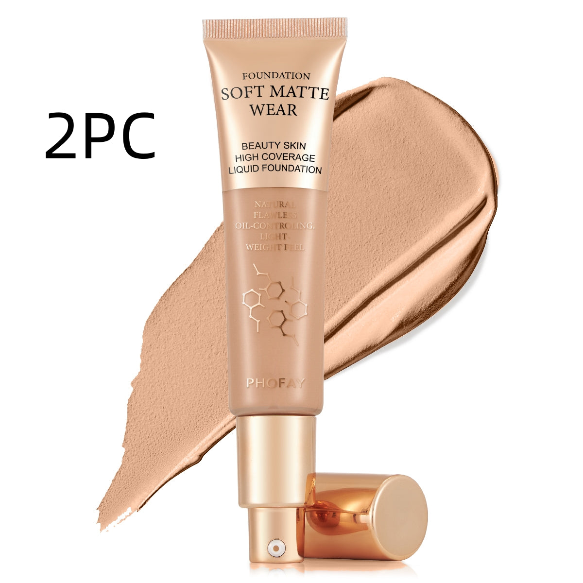 PHOFAY Full Coverage Liquid Foundation – Long-Lasting Matte, Smooth Finish