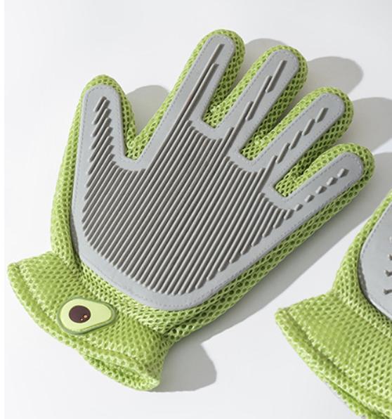 2-in-1 Pet Grooming Gloves for Cats & Dogs – Double-Sided Hair Removal & Massage, Anti-Scratch, Bite-Resistant, Efficient Fur Remover