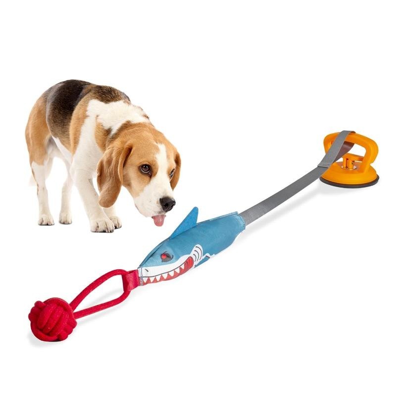PROKEl Shark Chew & Squeak Pet Toy with Suction Cup