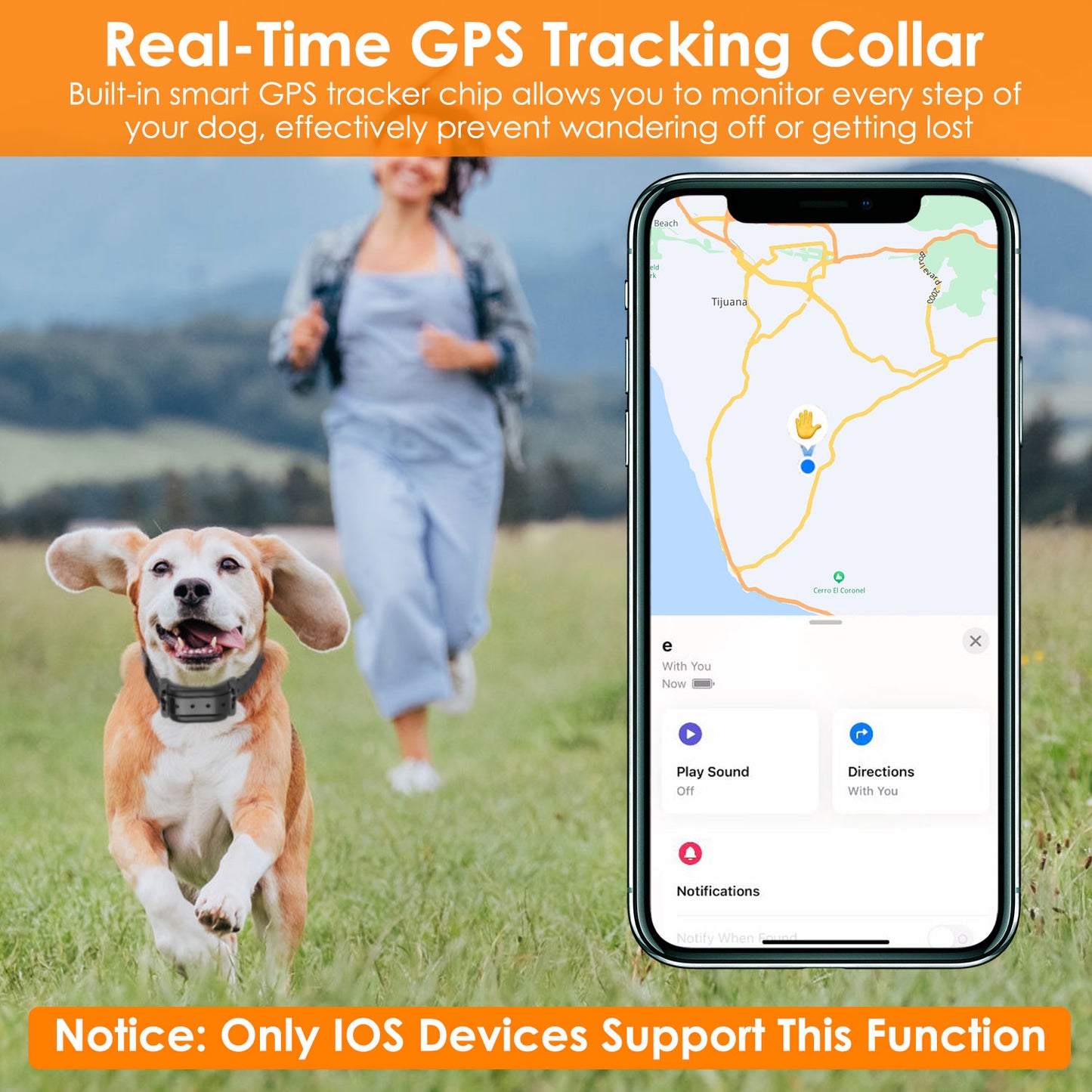 Wireless GPS Dog Fence System 328FT, Rechargeable Collar with Beep & Vibration for All Dog Sizes