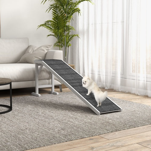 Dog Bed Ramp with Non-Slip Carpet – Sturdy Pet Ramp with Top Platform for Small & Senior Dogs