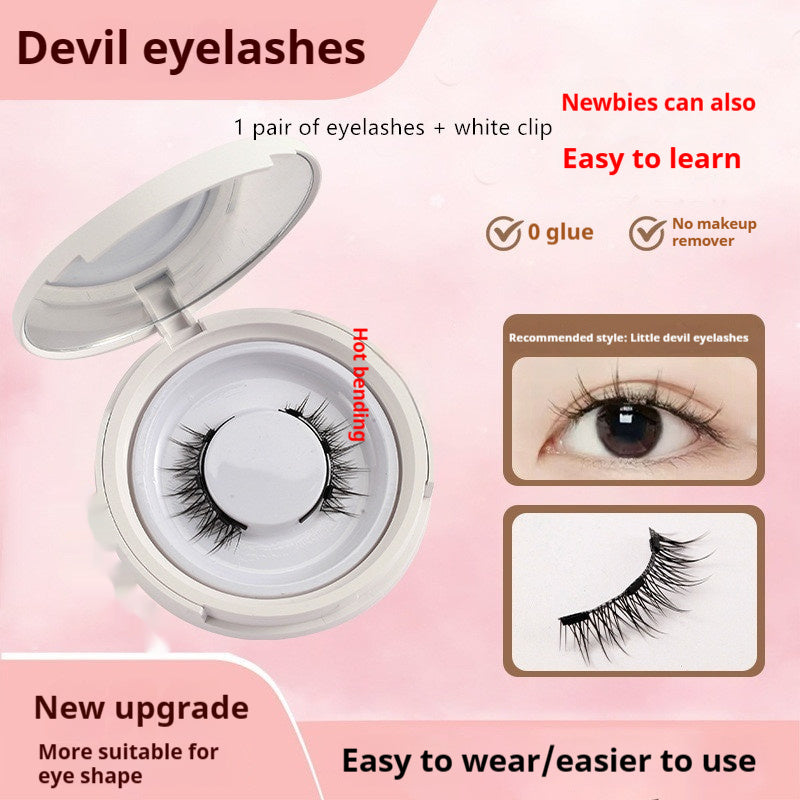 Magnetic Suction False Eyelashes – Little Devil Supernatural Look, No-Glue Magnet Lash Set