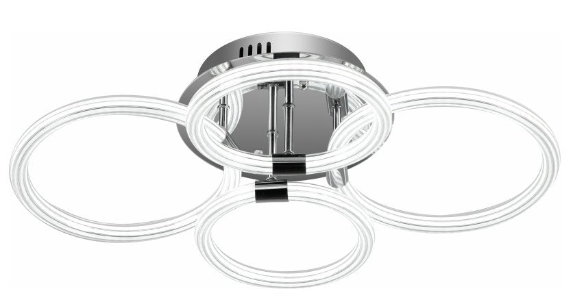 Modern LED Flush Mount Ceiling Light 6-Ring Dimmable Remote