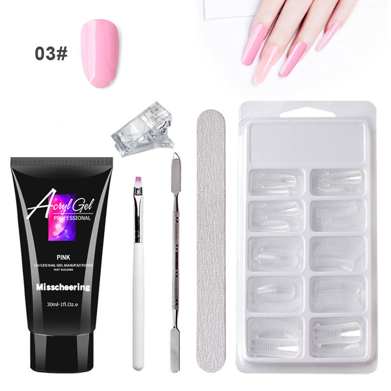 Painless Crystal Gel Nail Extension Kit – Quick Gel Art Set Without Paper Holder