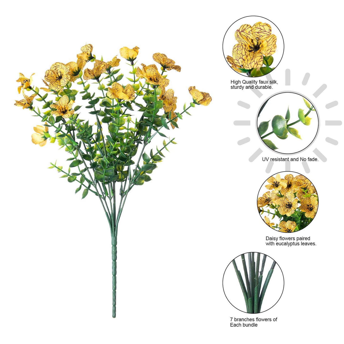 Artificial Outdoor UV-proof Decorative Simulation Green Plant Plastic Flowers