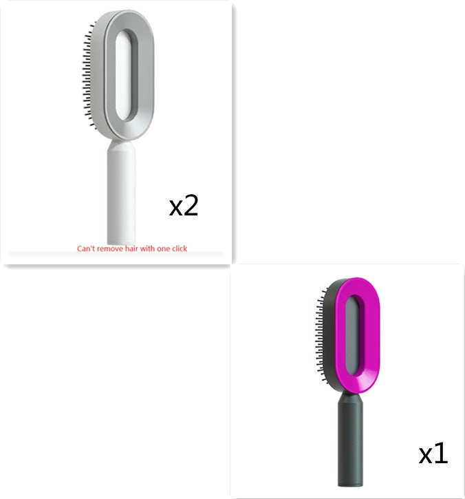 Self-Cleaning Hair Brush – Scalp Massage & Anti-Static Comb