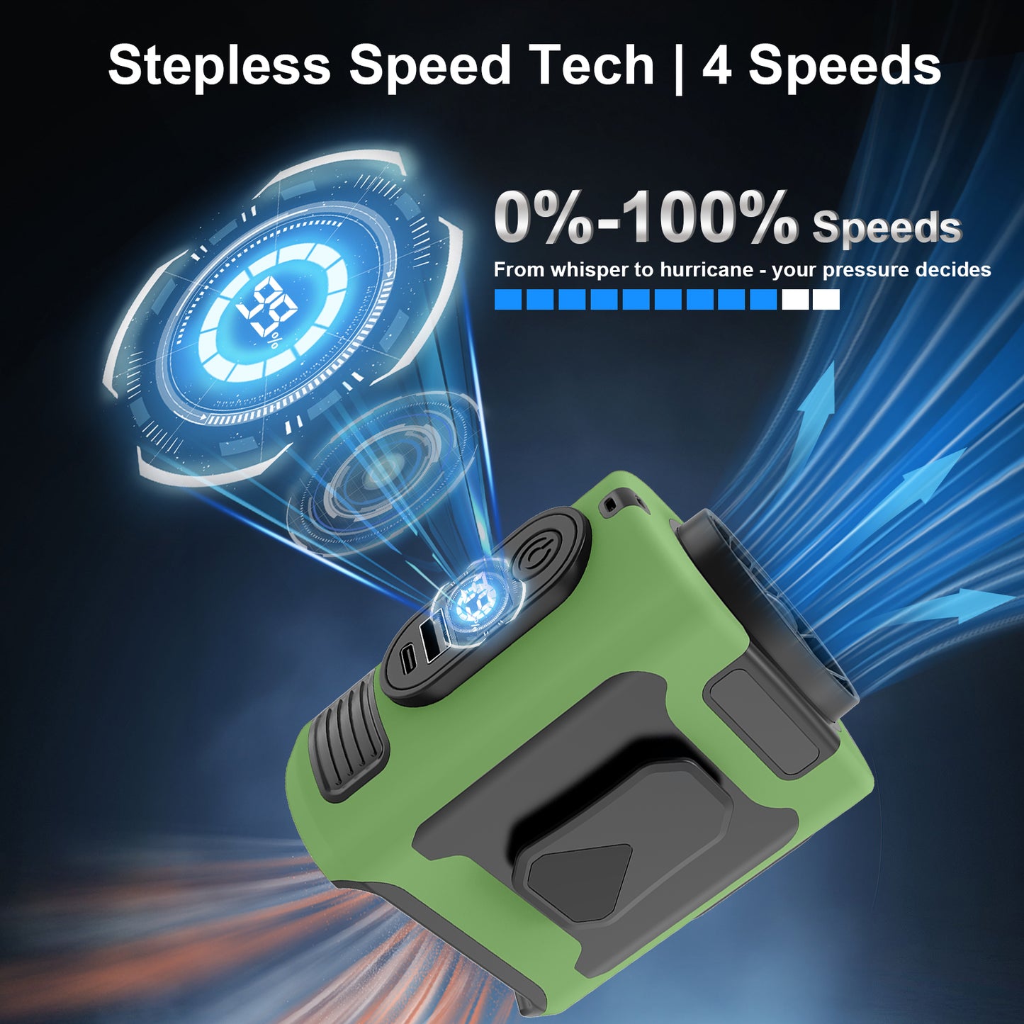 10000mAh Portable Waist Fan 5-Speed Rechargeable Belt Fan