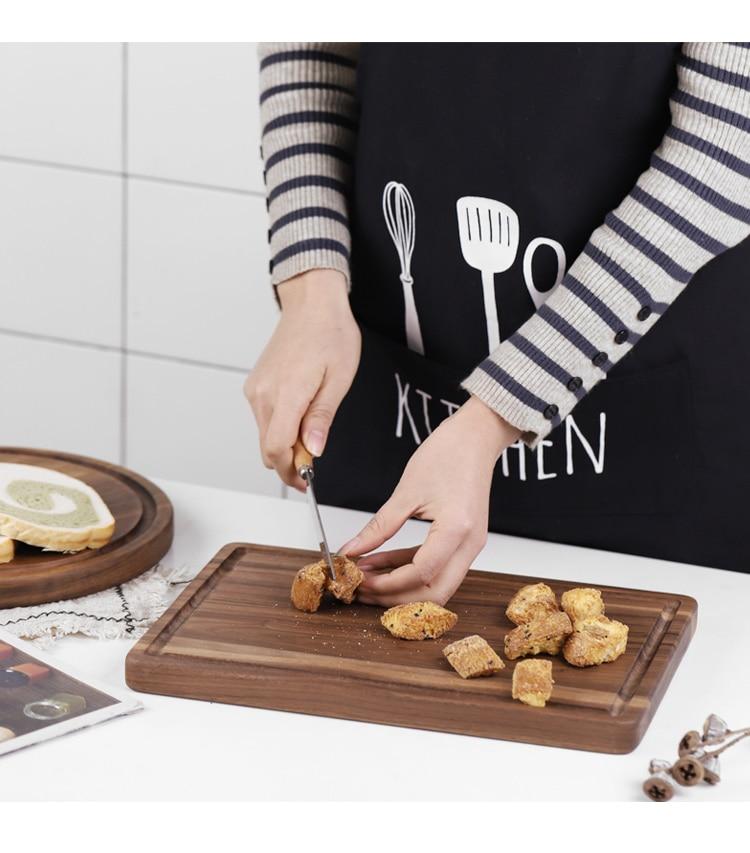 Black Walnut Wood Cutting Board – Creative Whole Tray for Fruits & Chopping