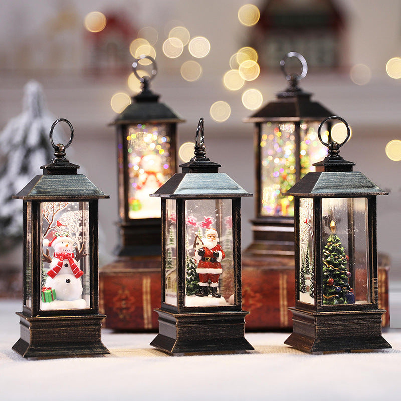 Christmas Simulation LED Flame Oil Lamp – Vintage Flickering Flameless Lantern Light for Holiday Home Decor