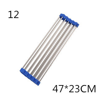 Folding Kitchen Sink Rack – Stainless Steel Dish Drying & Drain Organizer