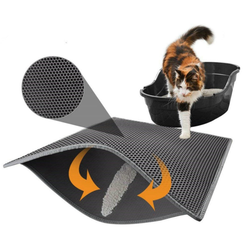 Waterproof Honeycomb Cat Litter Mat – Urine-Proof, Anti-Tracking, Easy Clean Pet Pad