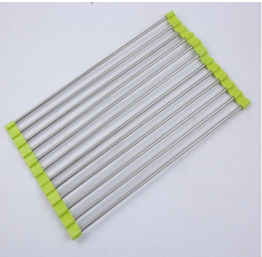 Folding Kitchen Sink Rack – Stainless Steel Dish Drying & Drain Organizer