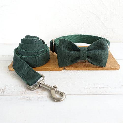 MUTTCO Dog Collar Bow & Matching Leash Set | Stylish Pet Walking Set