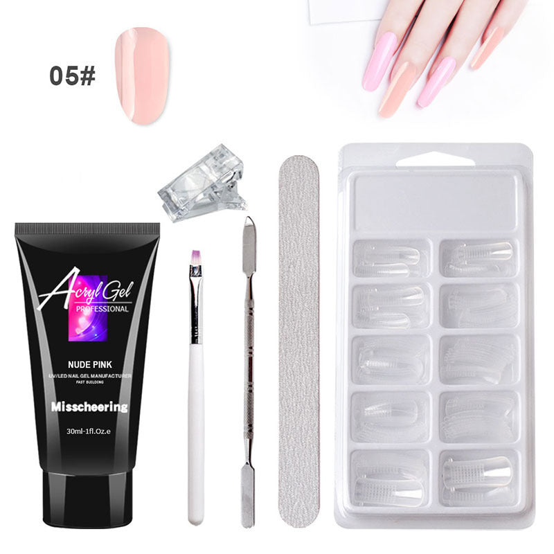 Painless Crystal Gel Nail Extension Kit – Quick Gel Art Set Without Paper Holder