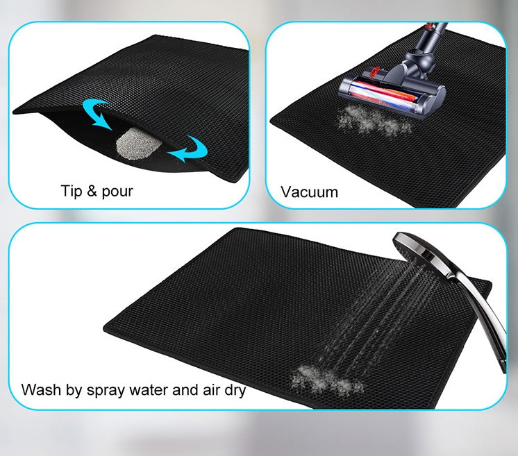 Waterproof Honeycomb Cat Litter Mat – Urine-Proof, Anti-Tracking, Easy Clean Pet Pad