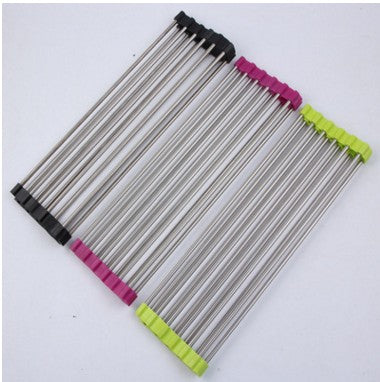 Folding Kitchen Sink Rack – Stainless Steel Dish Drying & Drain Organizer