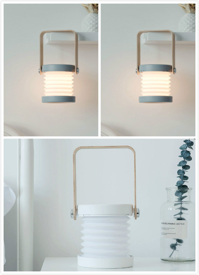 Foldable Touch LED Night Light – Dimmable Portable USB Rechargeable Lantern Lamp