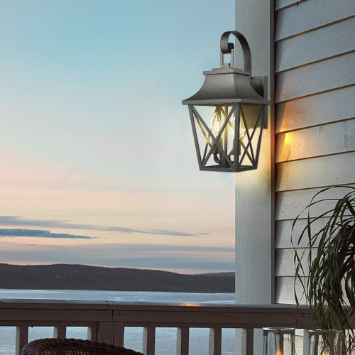 Black Outdoor Wall Light 2-Pack Modern Industrial Waterproof
