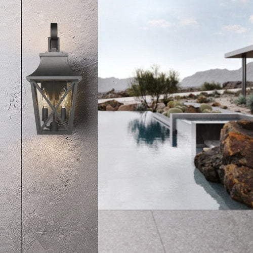 Black Outdoor Wall Light 2-Pack Modern Industrial Waterproof