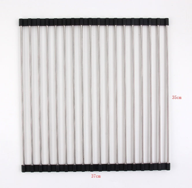Folding Kitchen Sink Rack – Stainless Steel Dish Drying & Drain Organizer