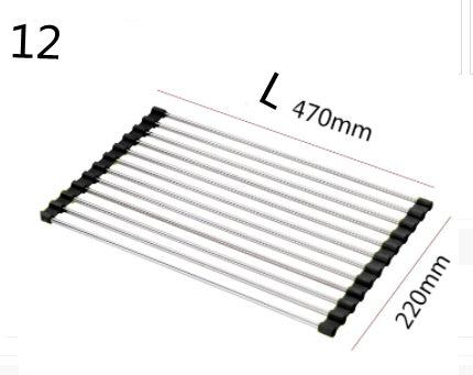 Folding Kitchen Sink Rack – Stainless Steel Dish Drying & Drain Organizer