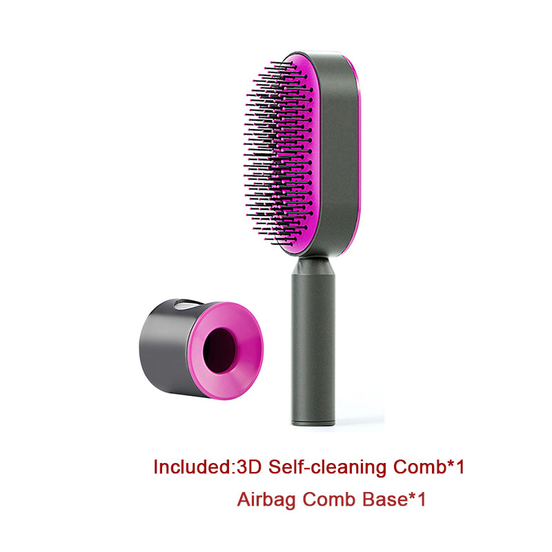 Self-Cleaning Hair Brush – Scalp Massage & Anti-Static Comb