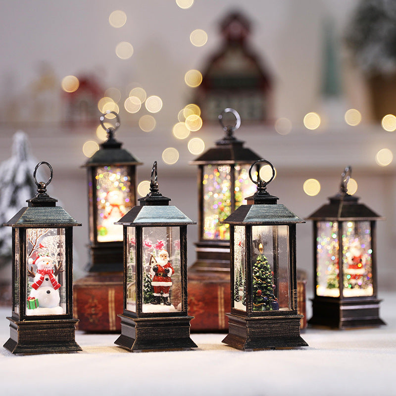 Christmas Simulation LED Flame Oil Lamp – Vintage Flickering Flameless Lantern Light for Holiday Home Decor