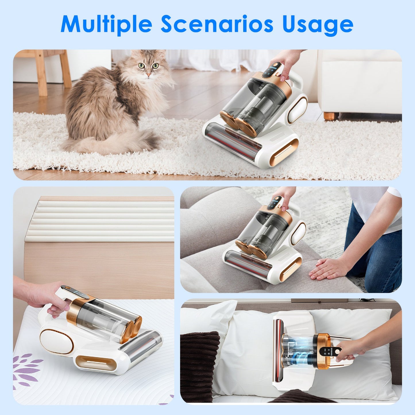 16KPa Mattress Vacuum Cleaner Handheld UV Bed Vacuum
