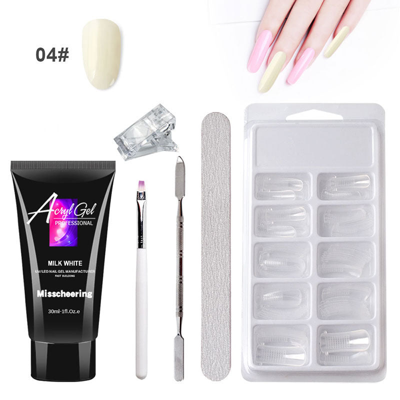 Painless Crystal Gel Nail Extension Kit – Quick Gel Art Set Without Paper Holder