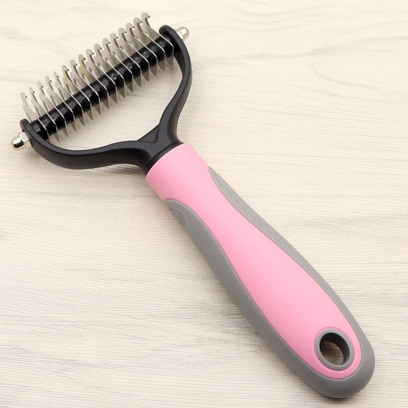 “Double-Sided Pet Grooming Comb for Long-Haired Dogs – Knot & Tangle Remover”