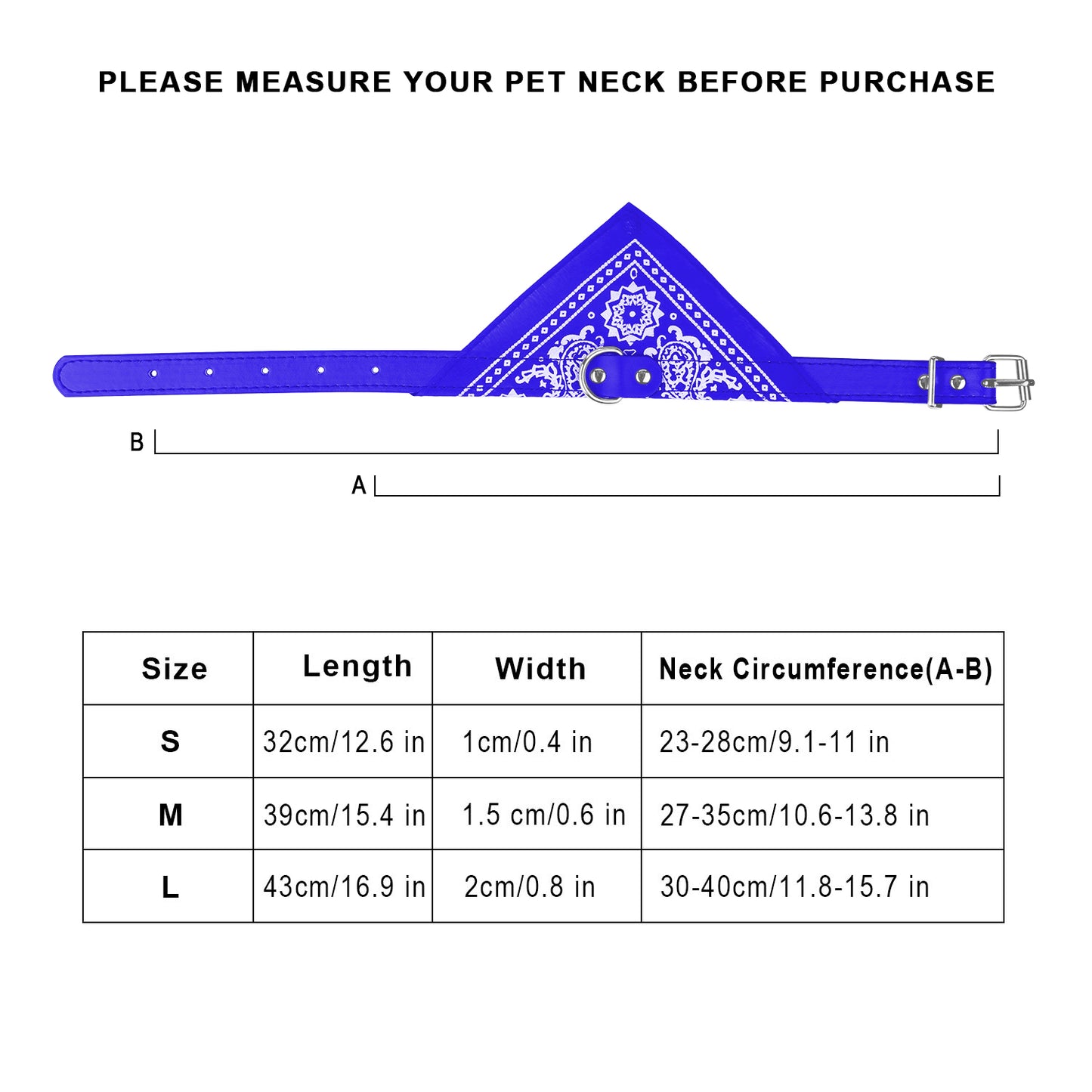 Adjustable Leather Pet Collar with Triangle Bandana – Stylish Dog & Cat Scarf