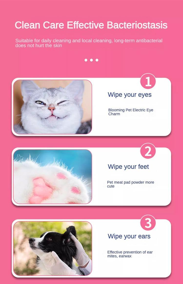 Dog & Cat Wet Wipes – Fragrance-Free, Plant-Based, Hypoallergenic | Gentle Cleansing & Deodorizing for Paws, Ears, Fur, Eyes & Butt