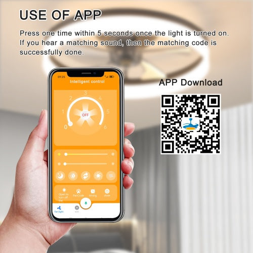 Slim Modern Ceiling Fan with Dimmable LED Light Recessed Mount