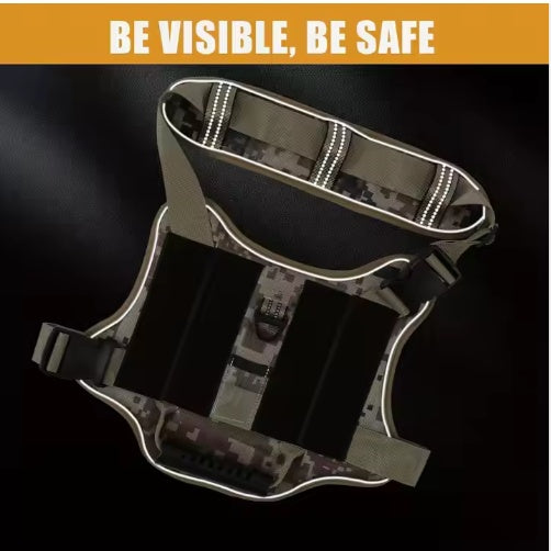 USLOCAL Tactical Dog Harness No-Pull Adjustable Reflective Vest with Control Handle for Walking & Training
